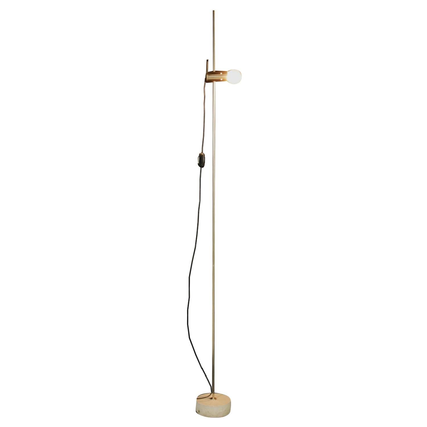 Floor Lamp by Tito Agnoli for O-Luce Travertine Metal Vintage, Italy, 1960s-70s