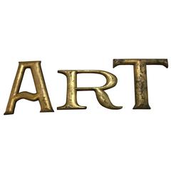 Three Victorian Sign Letters "ART" in Gold Leaf Font 6