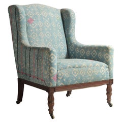 Indian Quilt Walnut Wingchair, England, circa 1880