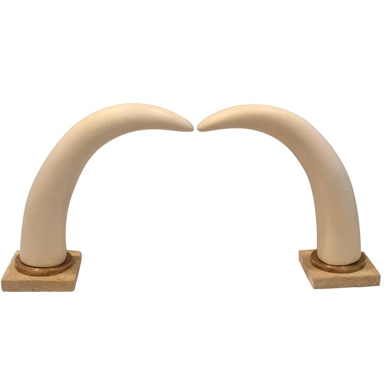 Pair of Decorative Tusk Horn For Sale at 1stdibs