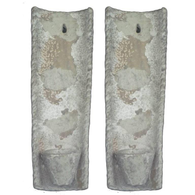 Pair of French 1940s Terracotta Wall Sconces For Sale
