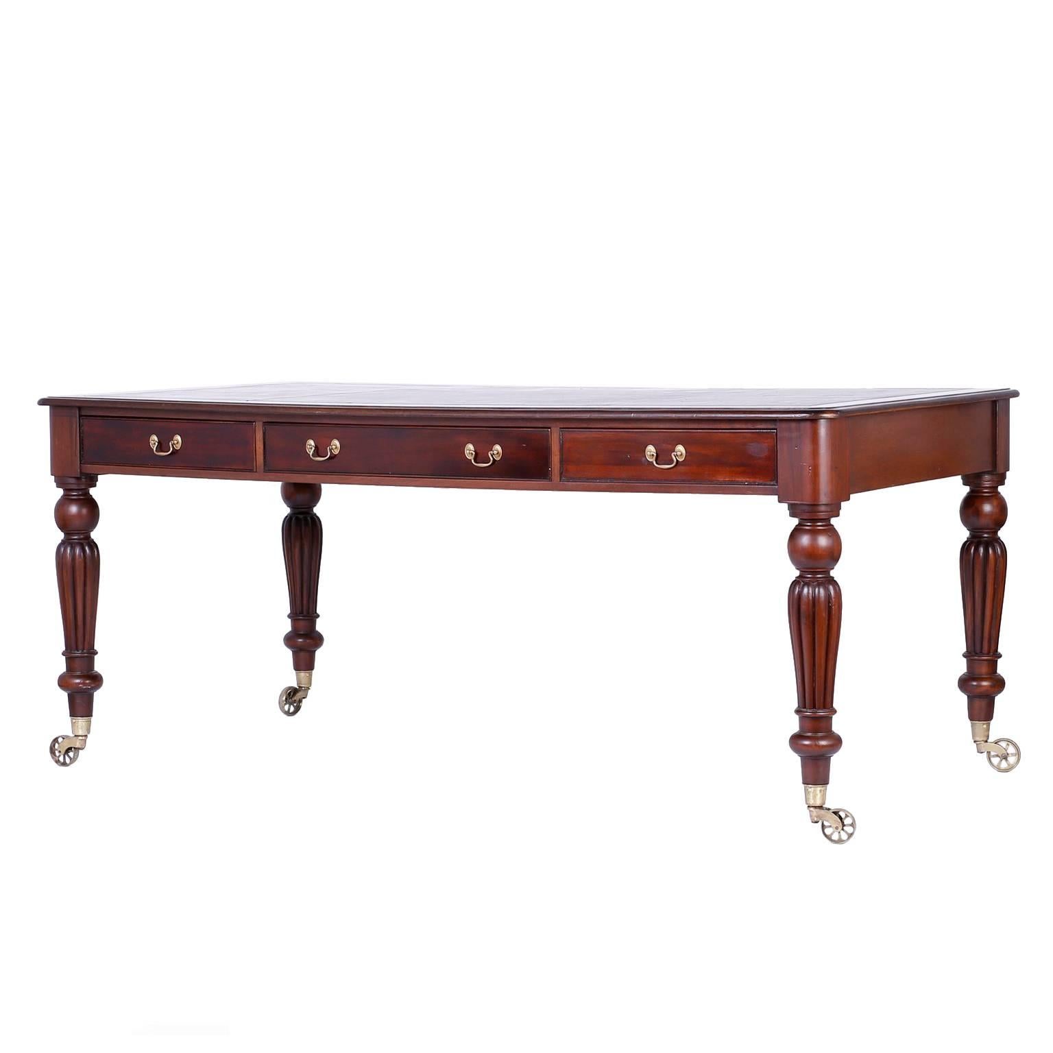 William IV Style Antique Mahogany Partners Desk
