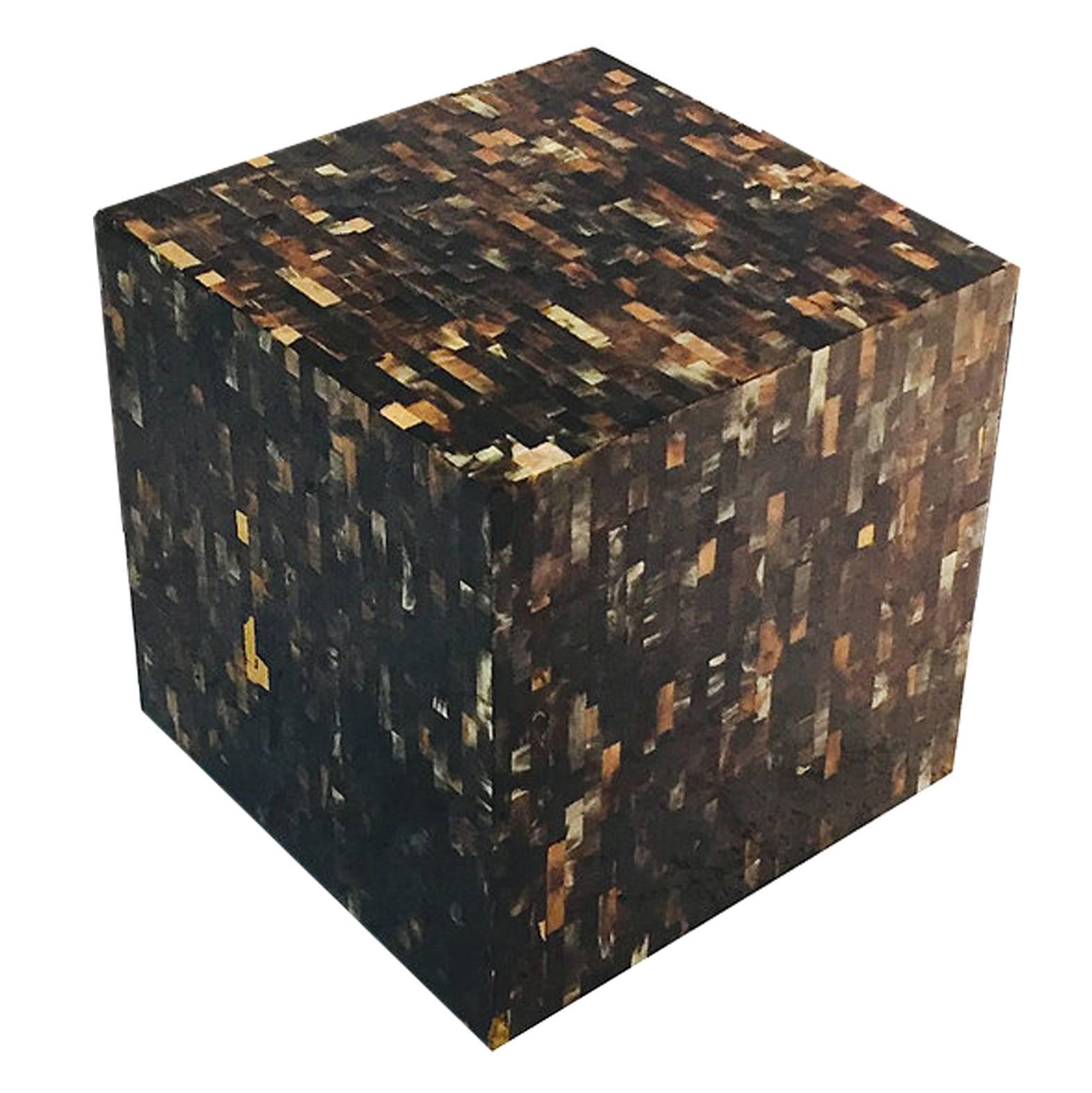 Tessellated Horn Cube Side Table