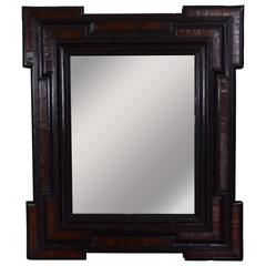 Large Italian Baroque Period Walnut and Ebonized Wall Mirror, 17th Century 8