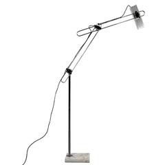 Vintage Italian Robotic Style Floor Lamp with Carrera Marble Base