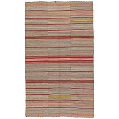 Tapis Kilim turc vintage à tissage plat