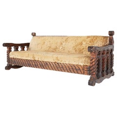 Used Carved Tiki Arm Sofa by William Westenhaver for Witco, circa 1950