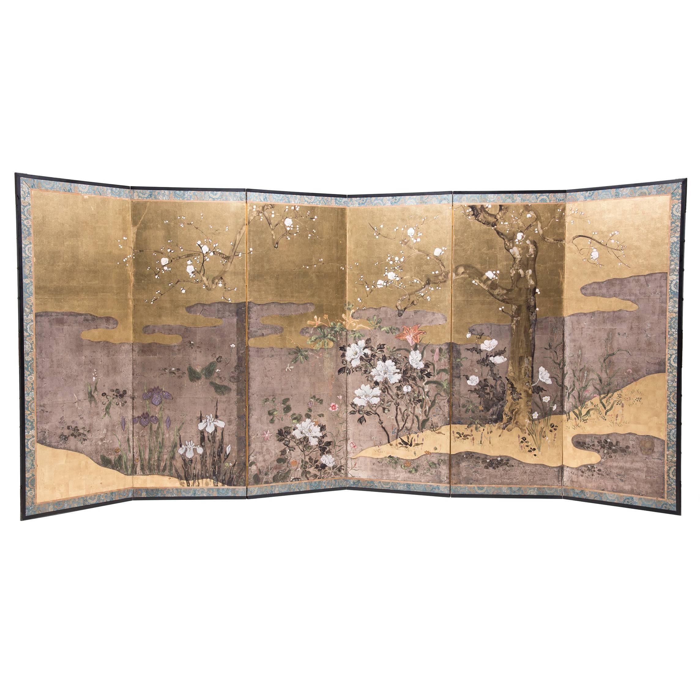 "Autumn Riverbank" Six-Panel Byobu Screen