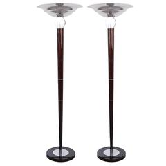 Pair of Art Deco Torchiere or Floor Lamps, circa 1930s
