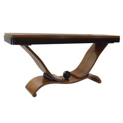20th Century Art Deco Walnut Wood Console Tables