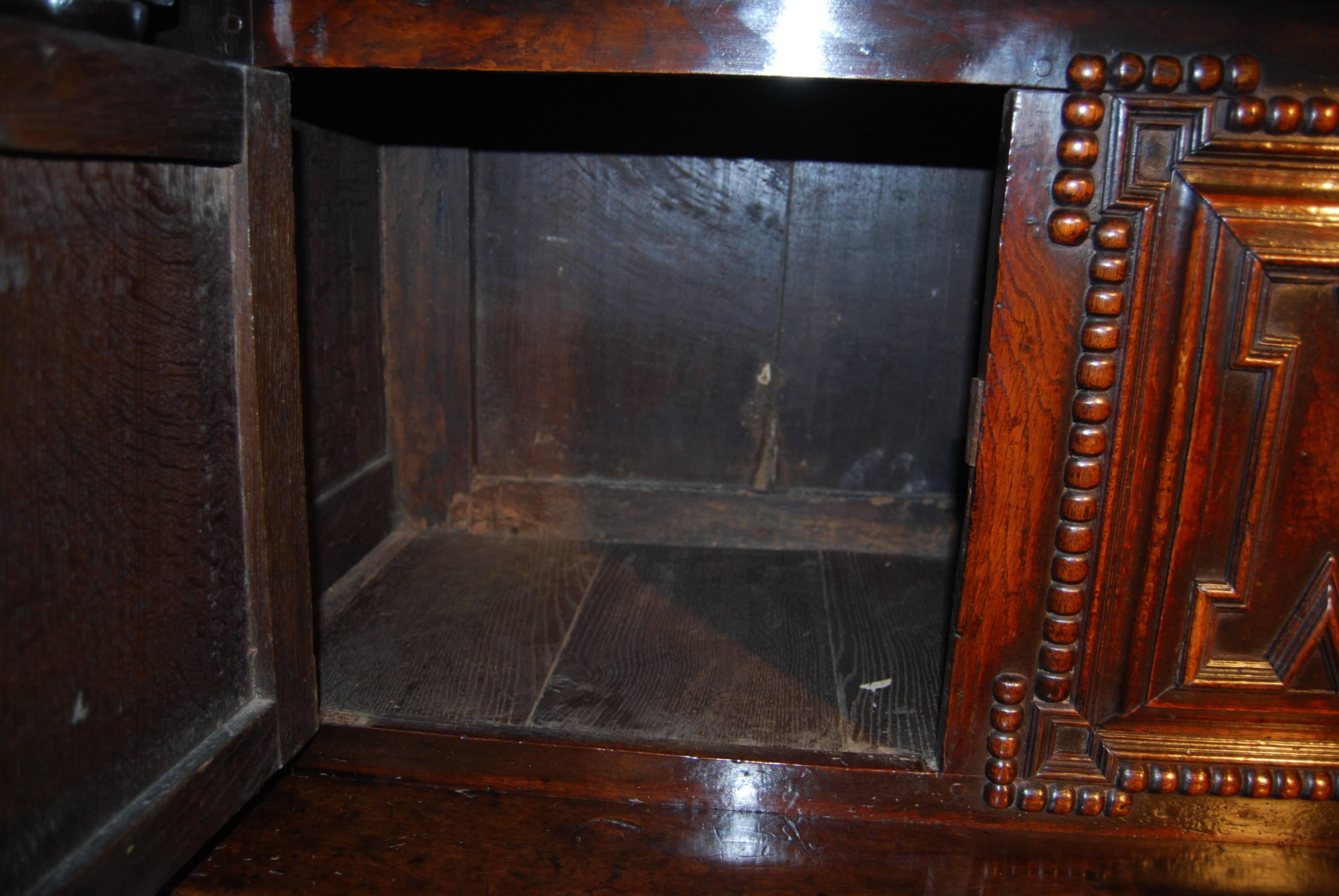 Late 17th Century Carved Oak Court Cupboard For Sale 2