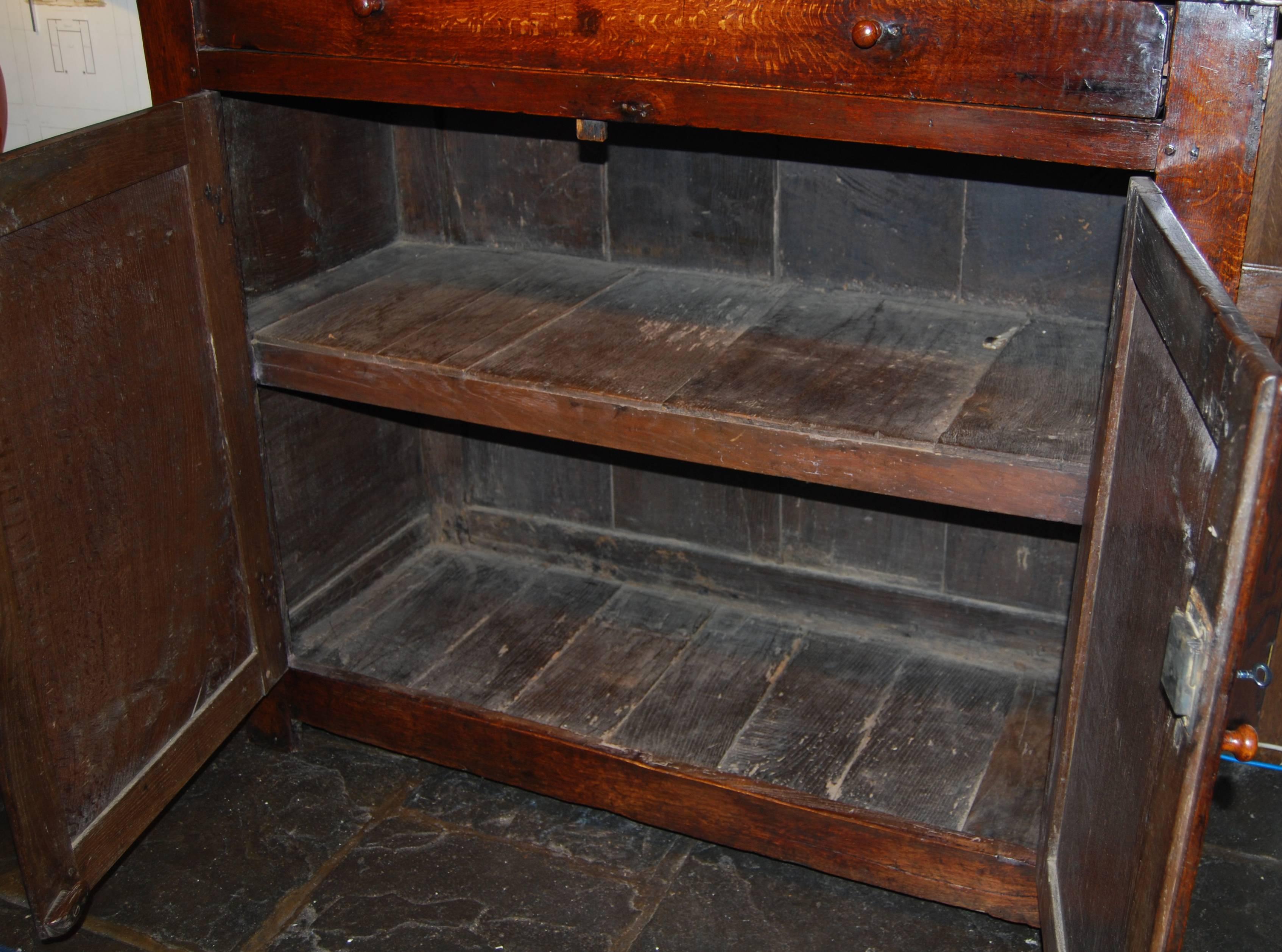 Late 17th Century Carved Oak Court Cupboard For Sale 3
