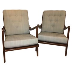 Pair of Danish Modern Arm Lounge Chairs Sytle of Ib Kofod-Larsen