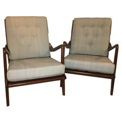 Pair of Danish Modern Arm Lounge Chairs Sytle of Ib Kofod-Larsen 11