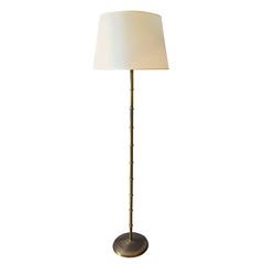 French 1950s Brass Stylized Bamboo Floor Lamp