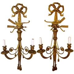 Pair of Late 19th Century English Regency Style Carved Gilt Eagle Sconces 10