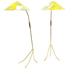 Rare Brass Floor Lamps "Hase" by J. T. Kalmar, 1950 11