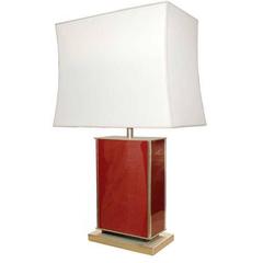 Coral Red Lacquer Table Lamp 3