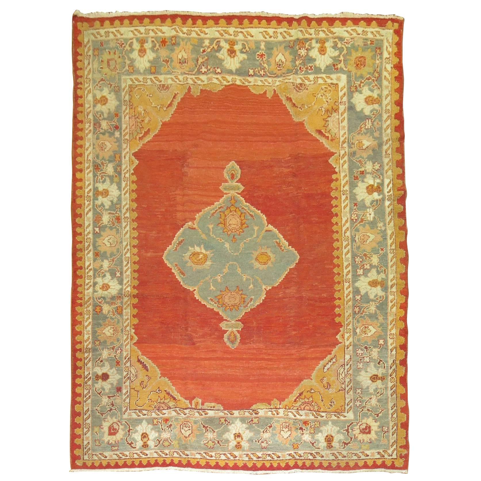 Late 19th Century Antique Turkish Oushak 7' x 10'