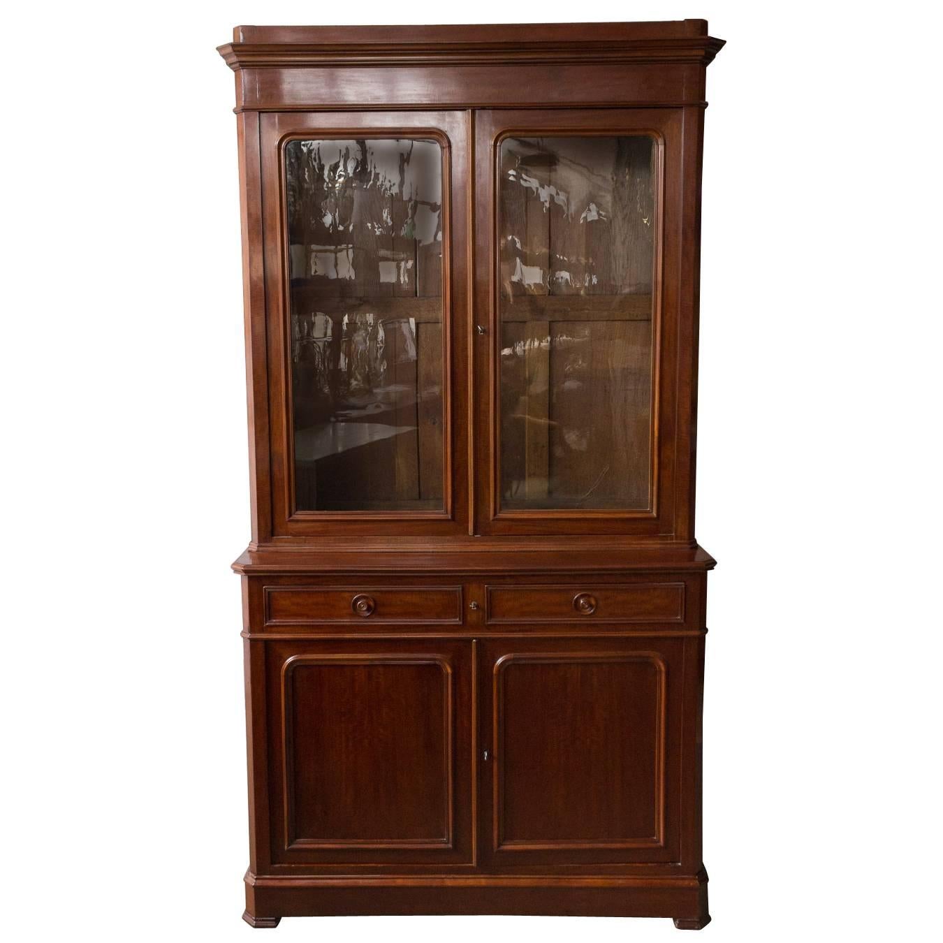 French 19th Century Two-Part Mahogany Bookcase
