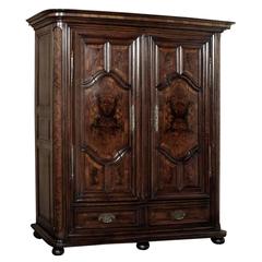 18th Century Antique French Marquetry Armoire from Lorraine, circa 1730