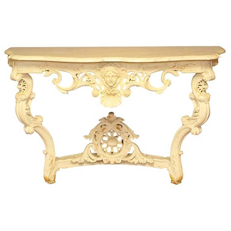 Regency Style Carved and Patinated Console Table For Sale