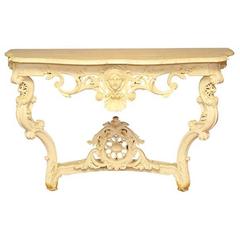 Regency Style Carved and Patinated Console Table