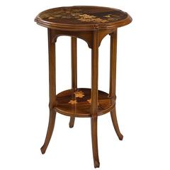 French Art Nouveau "Rubrum" Lily Table by Émile Gallé