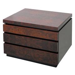 1970s Burl Wood Lacquer Side Table by Jean-Claude Mahey 11