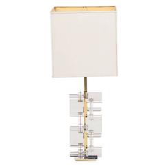 Gaetano Sciolari Lucite and Brass Table Lamp 7