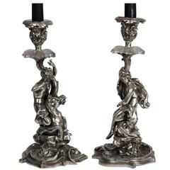 Pair of French Silver Candlesticks 6