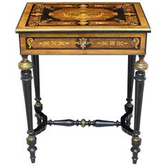 19th Century Napoleon III Marquetry Vanity Side Table, France, circa 1860 10