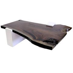 Sentient Live Edge Coffee Table White Laminate Base 10