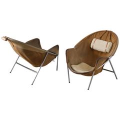 Erik Jørgensen Set of Two Easy Chairs in Cognac Suede 4