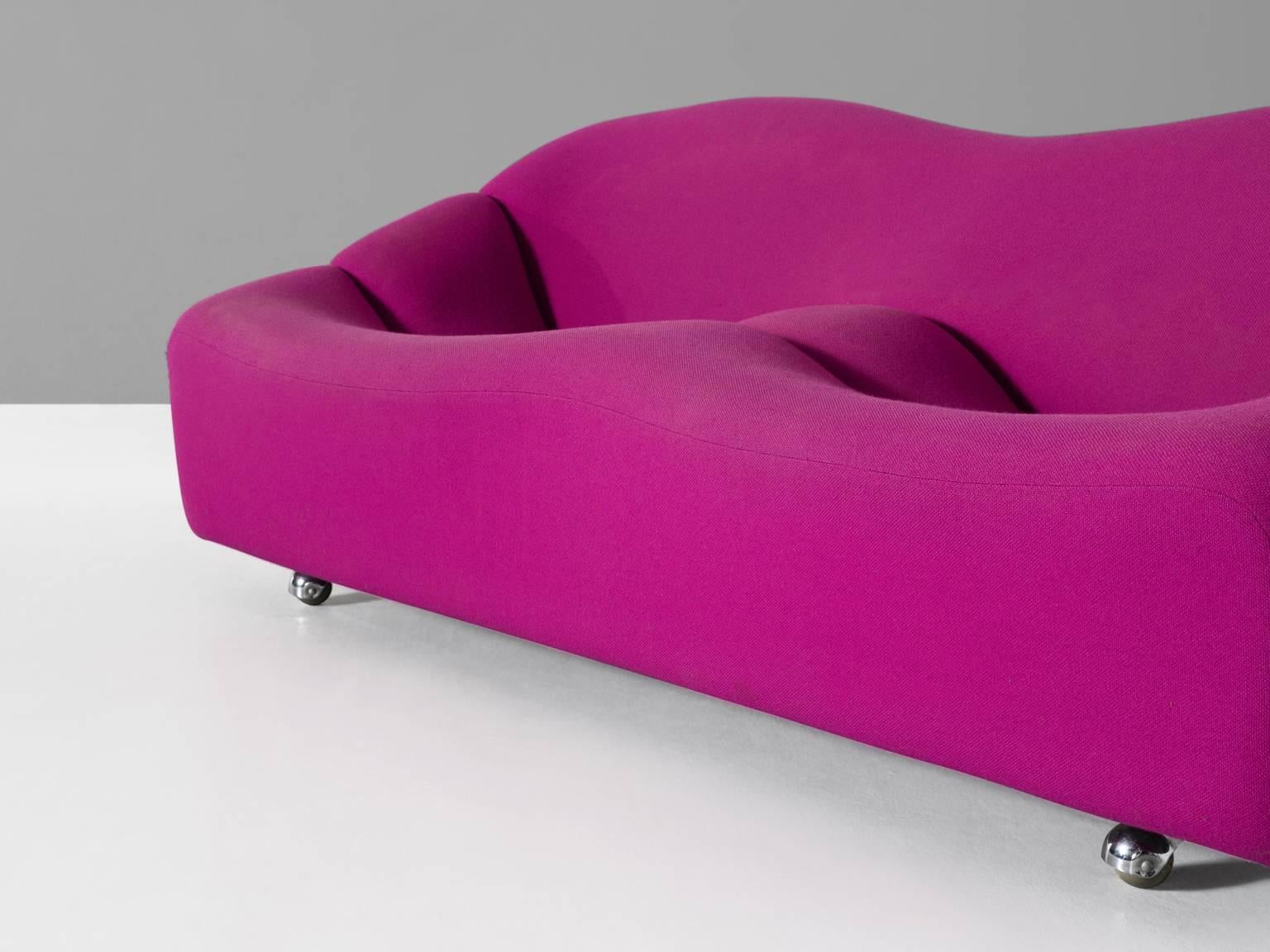 Mid-20th Century Pierre Paulin Two-Seat Sofa in Pink from the ABCD Series for Artifort