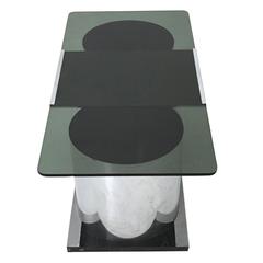 Italian Smoked Glass Coffee Table with Dry Bar, 1970s 10