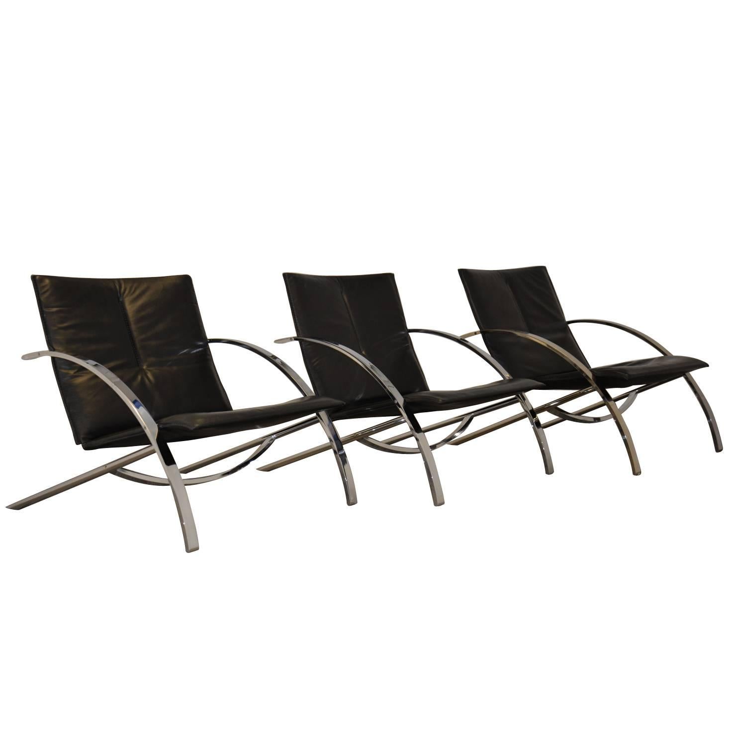 Paul Tuttle Arco Lounge Chairs for Strässle of Switzerland, 1970s