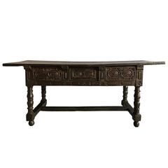 Antique Spanish Colonial Table with Drawers