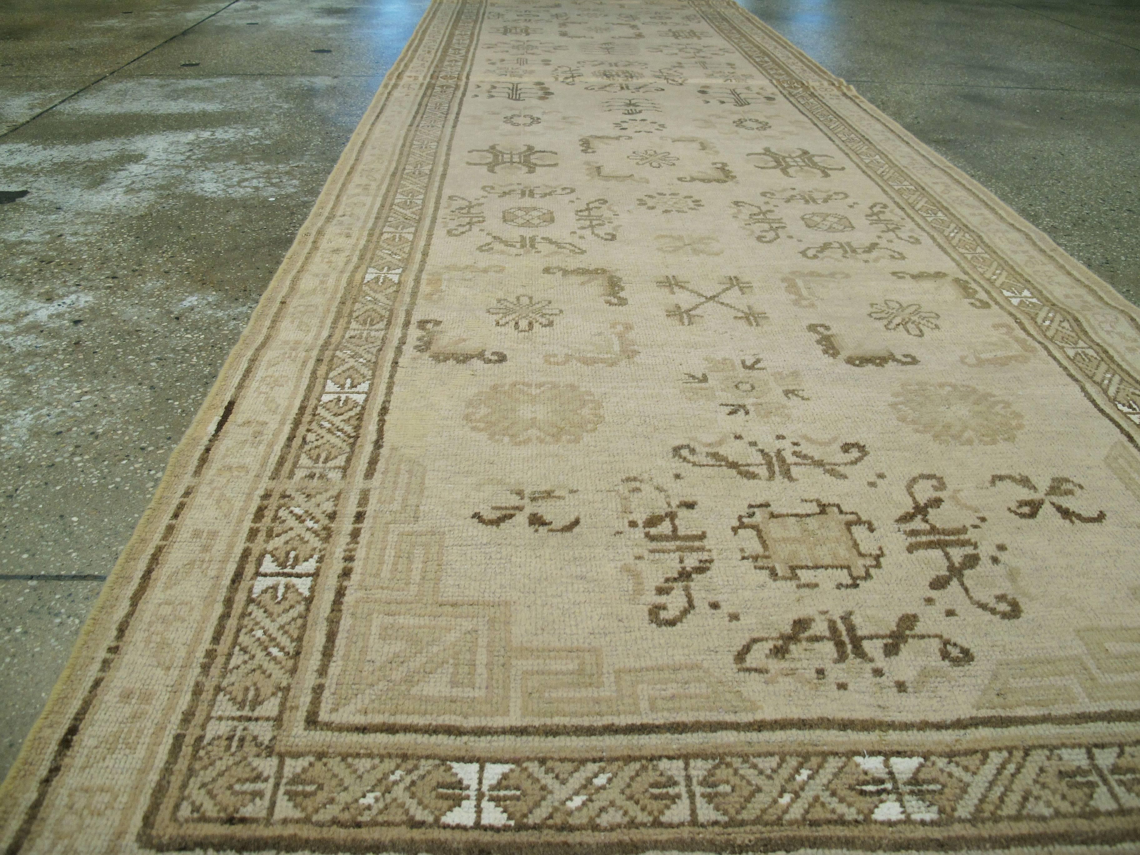 Antique East Turkestan Khotan Runner For Sale 4