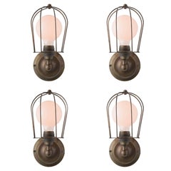 Brass Caged Wall Sconce, Made in Italy