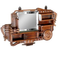 Art Deco Teak Wood Mirror 11