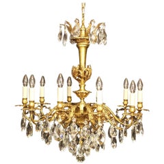 Italian Gilded Ten-Light Antique Chandelier