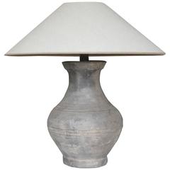 Chinese Han Dynasty Unglazed Vase Antique Table Lamp