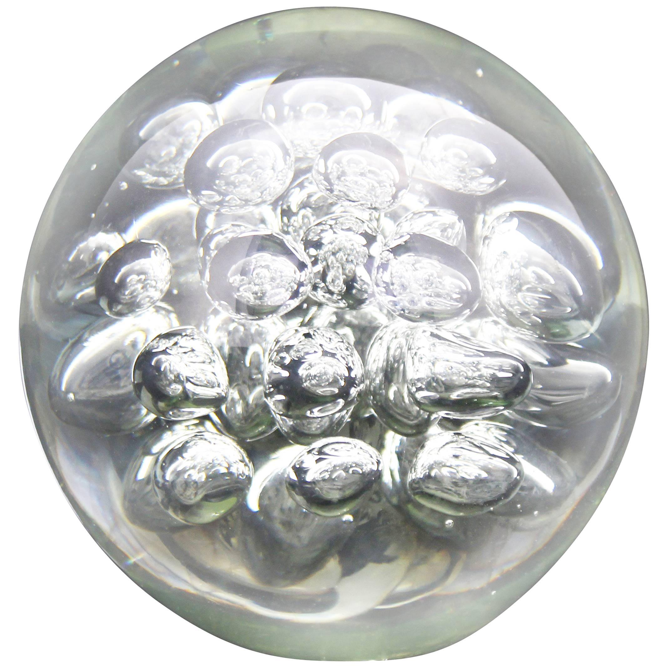 Glass Ball Bubbles Paperweight Mid-Century Modern Sculpture