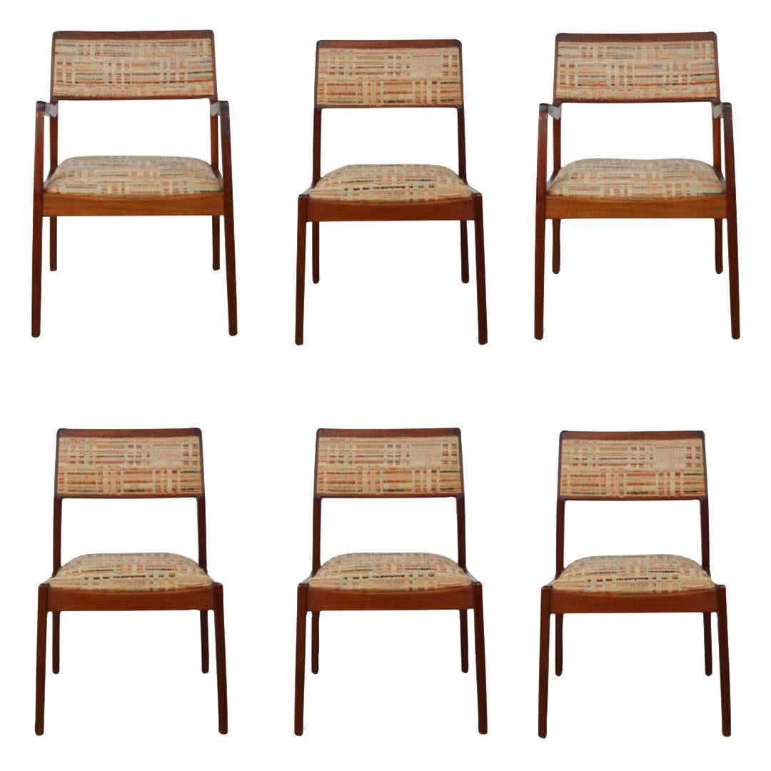 Jens Risom Iconic "Playboy" Chairs and Dining Table, circa 1960