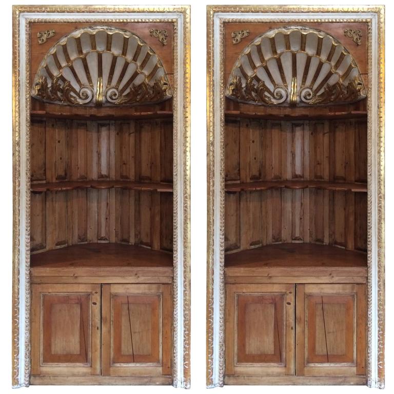 Pair of Magnificent Antique Scallop Shell Curved Book ...