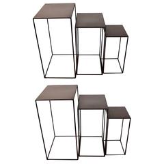 Pair of Three-Tier Industrial End Tables