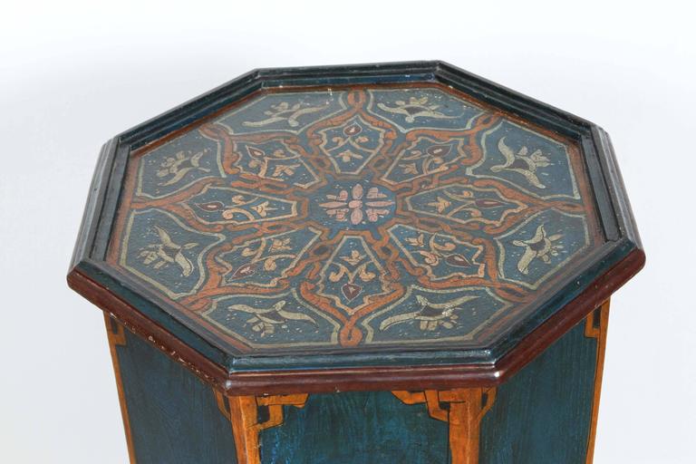 Moroccan Pedestals Blue Table at 1stdibs