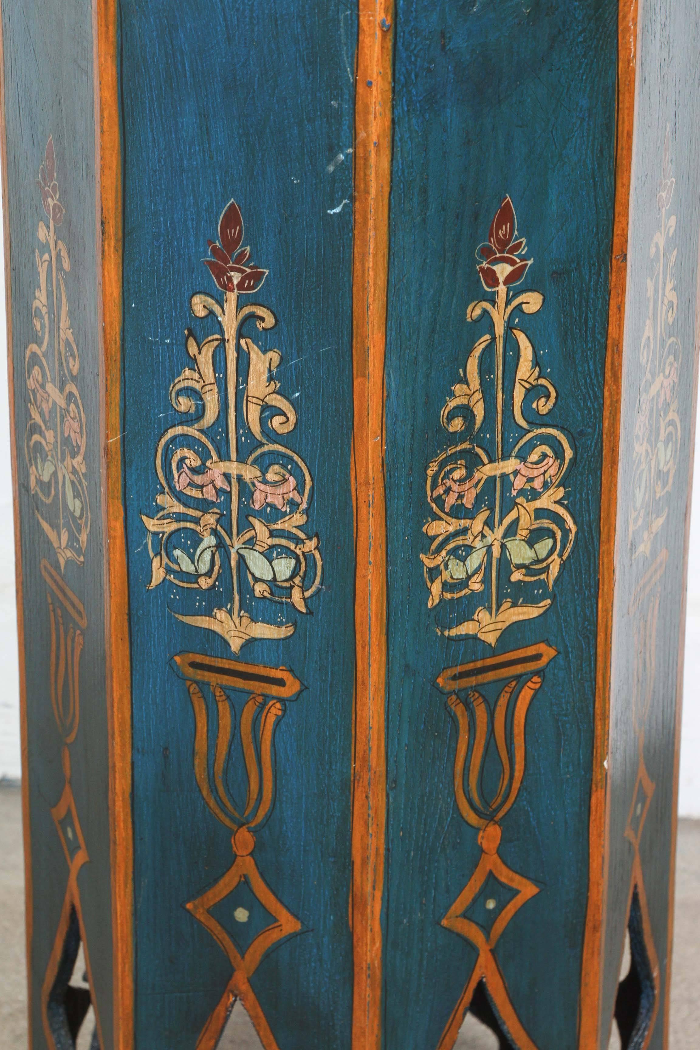 Hand-Crafted Moroccan Pedestals Blue Table