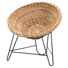 Jacques Adnet Style Woven Basket Chairs 5
